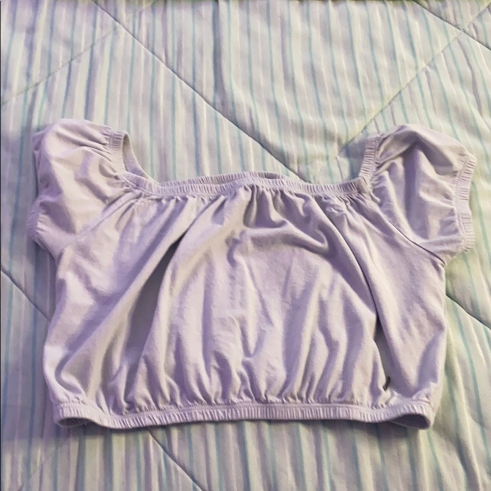 Baby blue hollister crop top